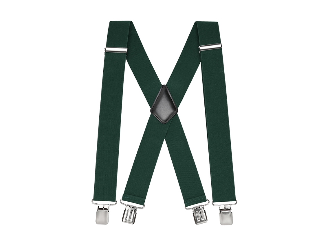 Suspensório Masculino Reforçado Chrui: 5 Cm De Largura, Elástico Ajustável Em X (verde)