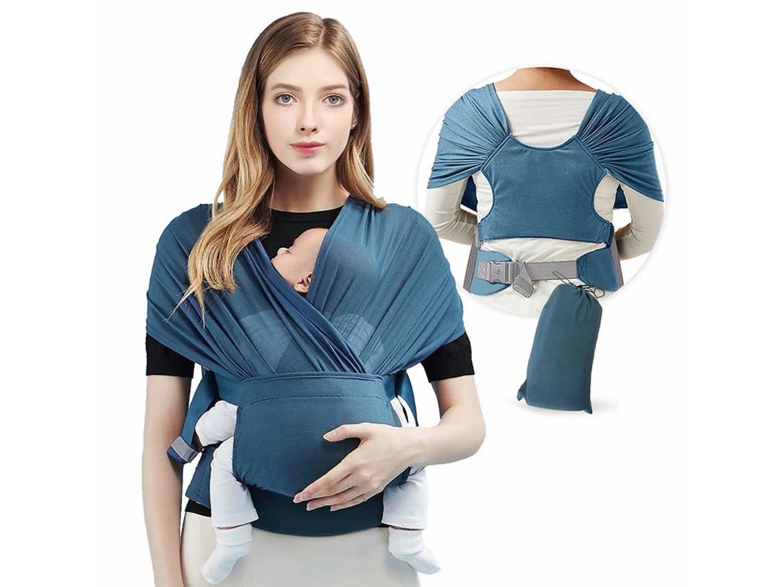 Portabebés de malla tipo X para verano, portabebés cruzados para bebés y niños pequeños (azul) Czhhmart