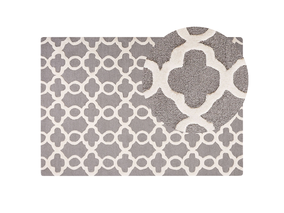 Alfombra de pelo corto BELIANI Zile de Lana Gris 140x200