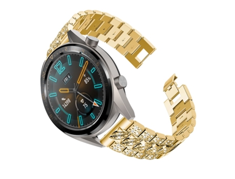 Correa de metal diamantes de imitación aleación de decoración para Huawei Watch GT - dorado