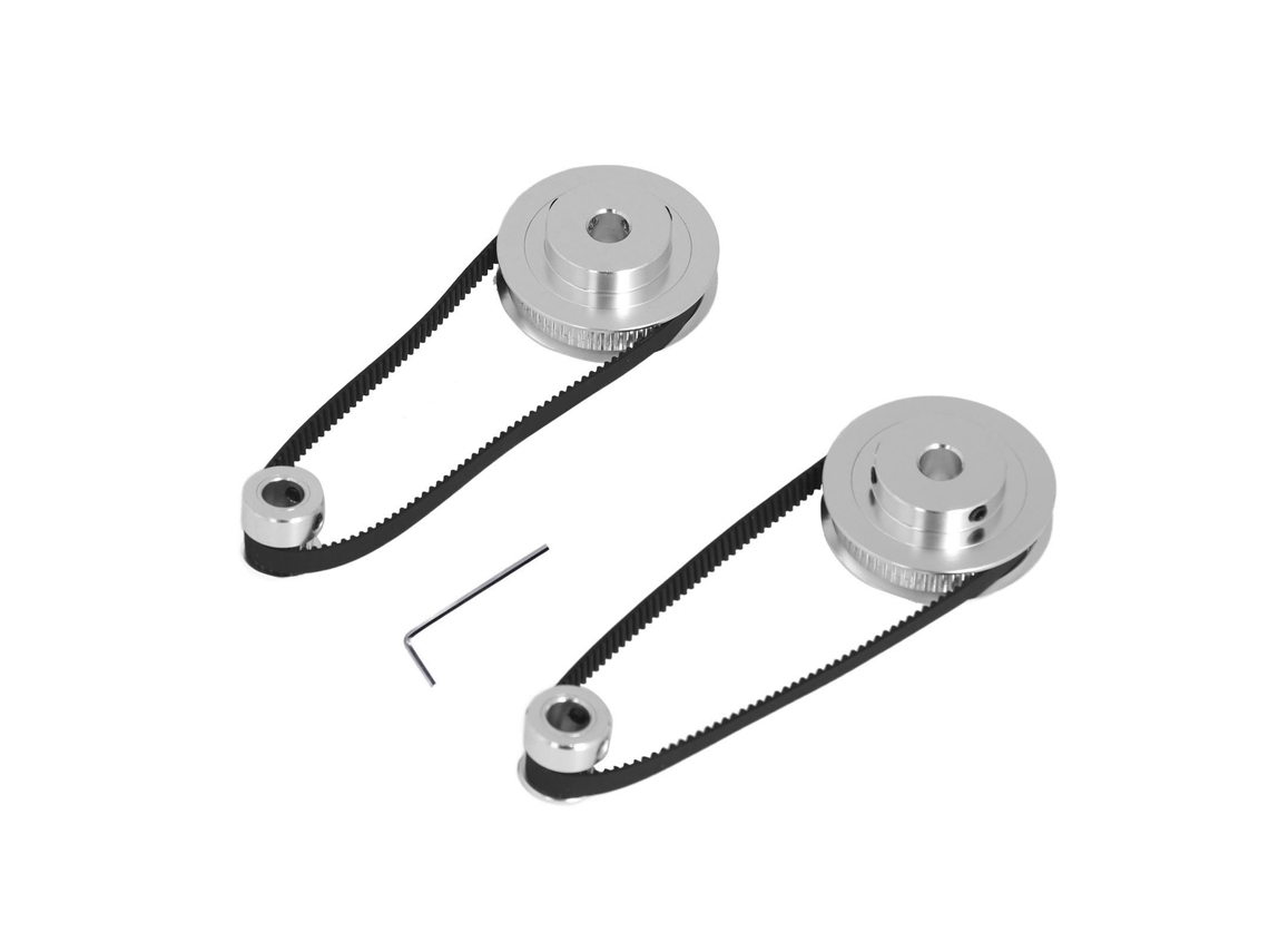 Juego De Poleas De Distribución De Aluminio, 20/60 Dientes, Con Correa De 280 Mm Para Impresora 3d