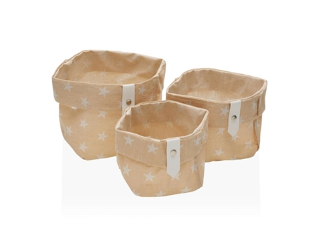Set de Cajas Organizadoras Apilables Versa Stars Poliéster Textil Fusion 3 Piezas