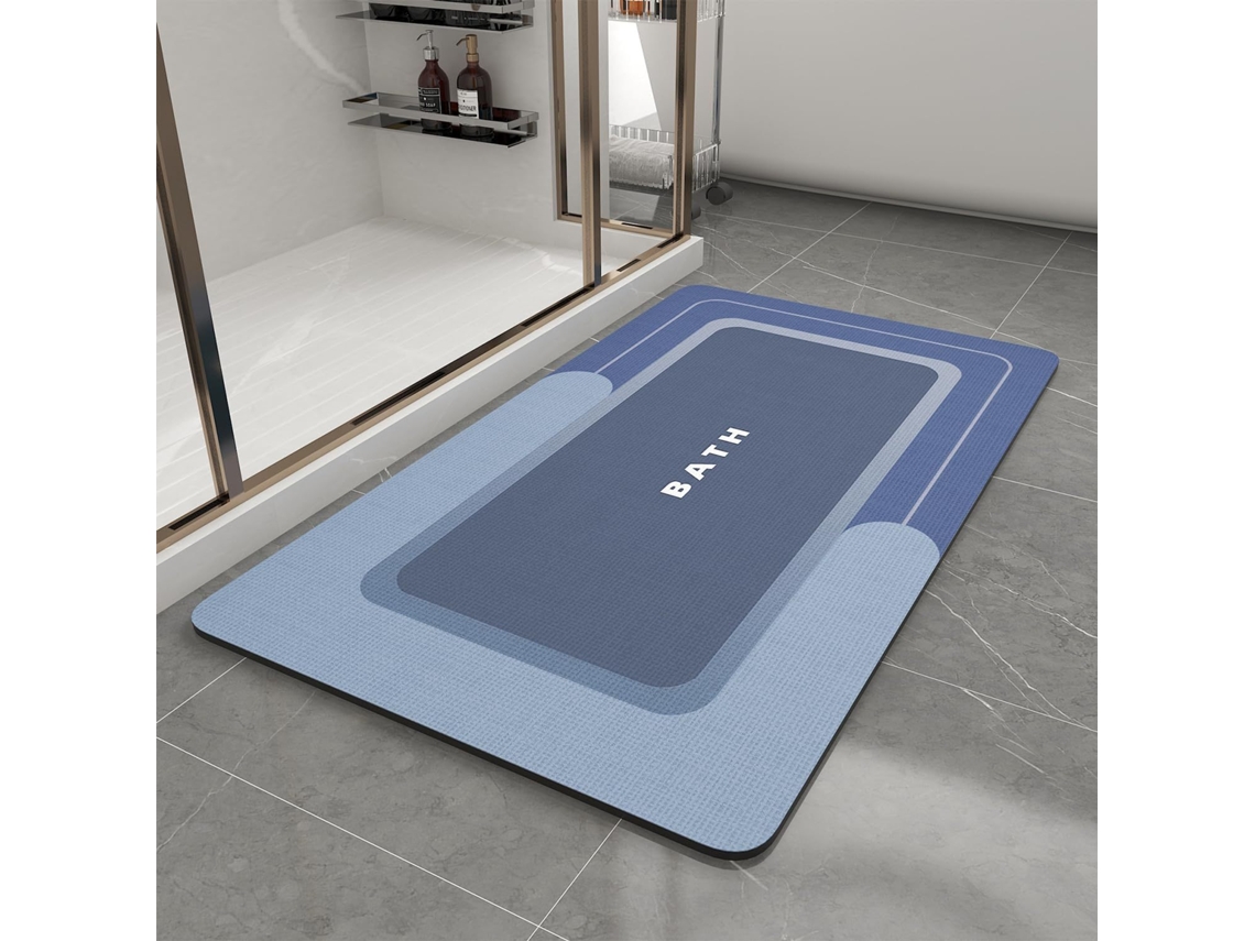 Alfombrilla De Baã±o Fina Y Antideslizante, Muy Absorbente Y De Secado Rã¡pido (azul Oscuro/50x80x0.4 Cm) Gertiz