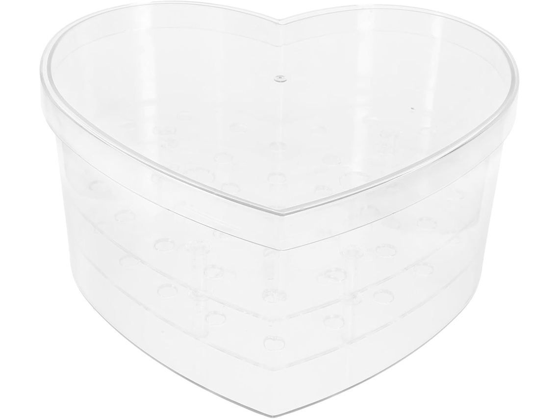 Caja Decorativa De Acrílico Transparente Con Forma De Corazón Para Guardar Ramos Y Flores.