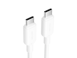 Cable USB-C de 60 W (3 A), carga rápida, compatible con iPhone 15, Huawei, Xiaomi, Realme y Samsung. Color blanco.