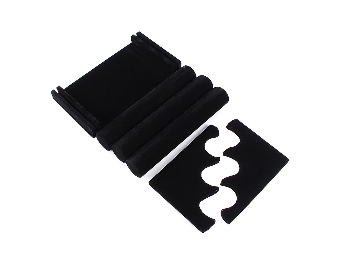 Organizador De Terciopelo Negro Para Pulseras, Collares, Relojes Y Joyas.