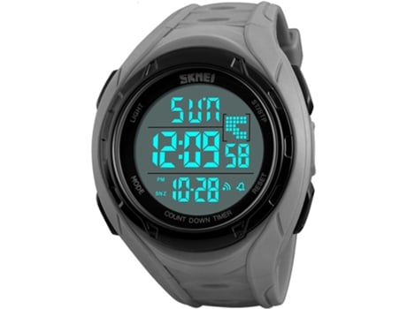 VEANXIN Relojes de pulsera digitales impermeables de 12/24 horas para hombre-Gris