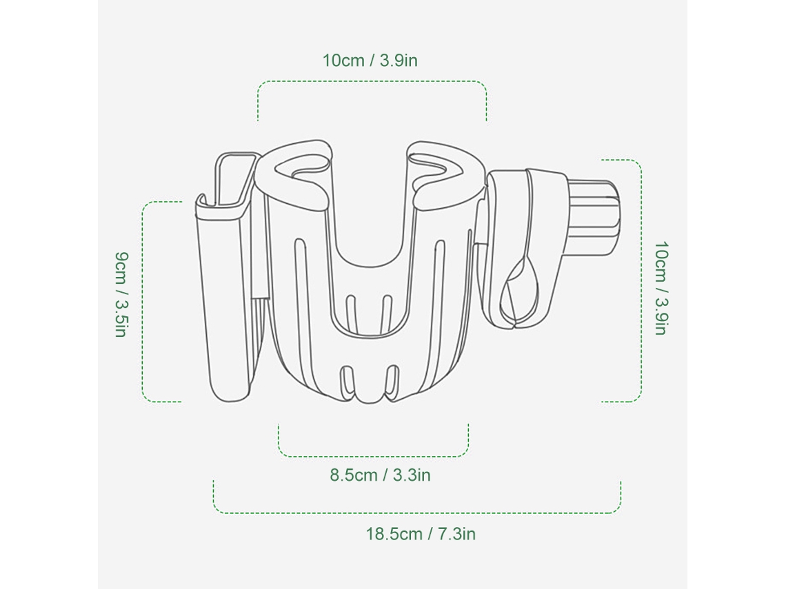 Soporte Giratorio Ajustable De 360° Para Botellas Y Teléfonos, Compatible Con Cochecitos De Bebé, Fabricado Con Plástico Abs Duradero.