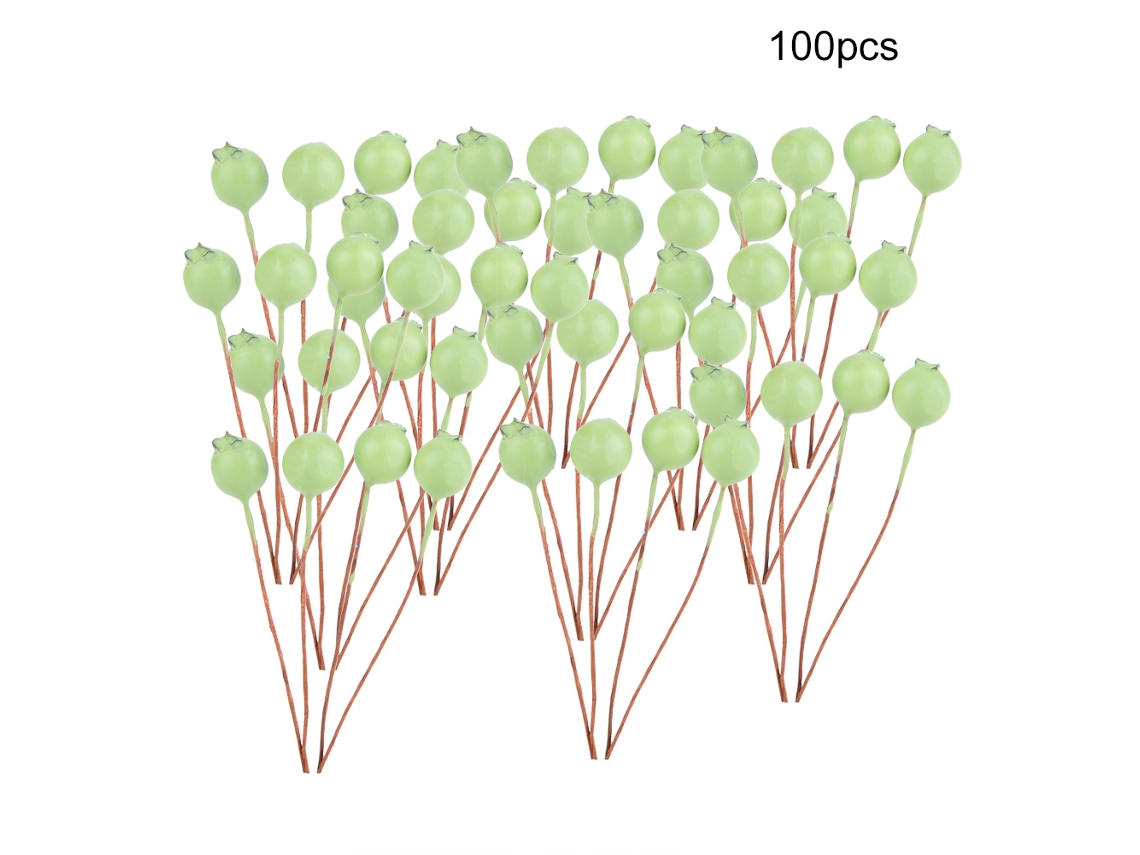 Ramo de cerezas artificiales, decoración simulada para el hogar, la oficina, la boda o la fiesta Aiailikill (verde)