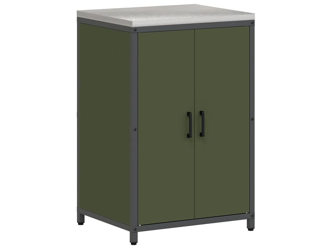 Mueble de cocina verde oliva, acero, MAISON EXCLUSIVE, 60x50x92 cm