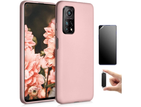 Kit Carcasa, Protector y Soporte Xiaomi Mi 10T Pro Ultimatte Turtleshell Rosa