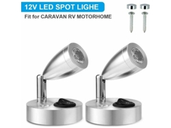 Luz De Lectura Led De 12 V Con Interruptor Ajustable Y Luz Cálida Para Interiores De Autocaravanas, Furgonetas Y Barcos (2 Unidades).