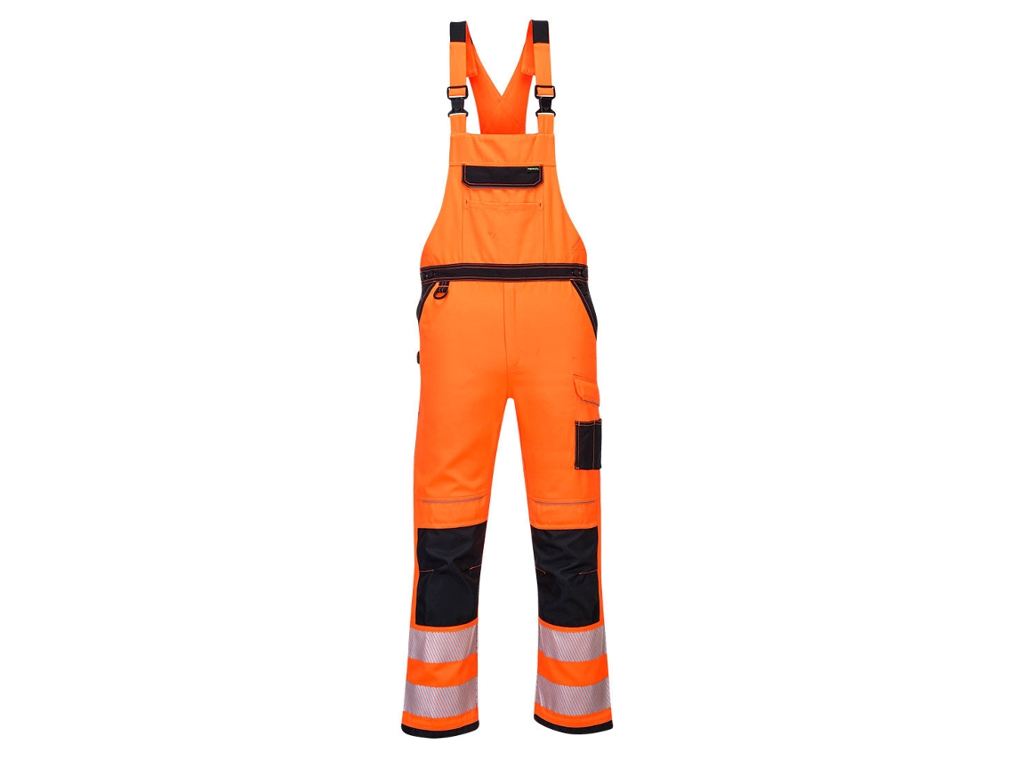 Peto Portwest Pw3 de alta visibilidad, seguridad y comodidad, amarillo y negro, talla S