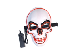 Rebe-máscara Facial De Calavera Com Led, 3 Modos De Luz, Para Halloween, Disfraces E Fiestas, Luz Vermelha