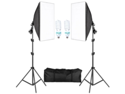 Kit de iluminación con softbox para fotografía, soporte de luz ajustable de 2 m, incluye bolsa Oxford, bombillas OEM de 135 W