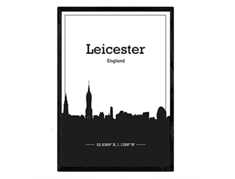 Poster NACNIC Mapa de Leicester Inglaterra (A3)
