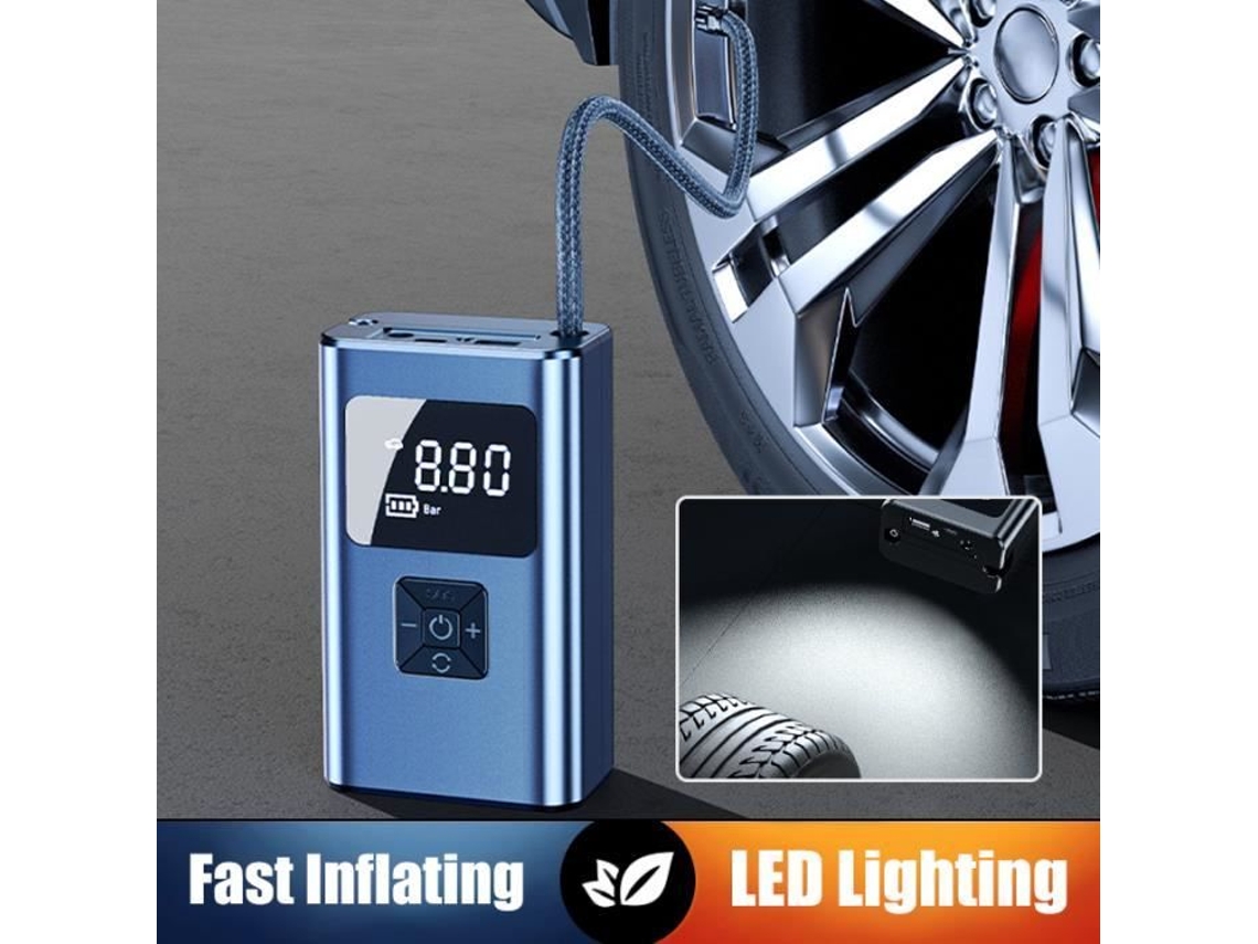 Inflador eléctrico de 80W Mini 150 Psi Bomba de compresor de Aire Digital Inflador de neumáticos de Coche 4000 Mah portátil MIOLOE