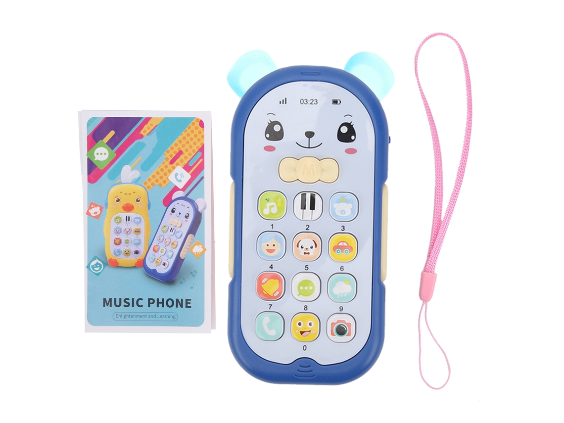 Teléfono De Juguete Para Bebés Con Luz, Música Y Efectos De Sonido - Azul Para Niños