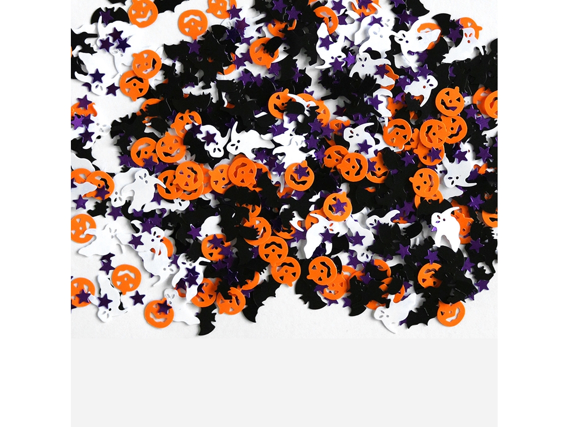 Confeti de mesa de Halloween en 5 bolsas – Fantasmas, murciélagos y brujas, 75 g NEVEANCE