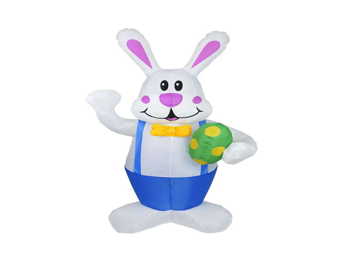 Decoración Inflable De Conejito De Pascua De 1,9 M Con Luces Led Para Jardín Y Eventos Festivos.