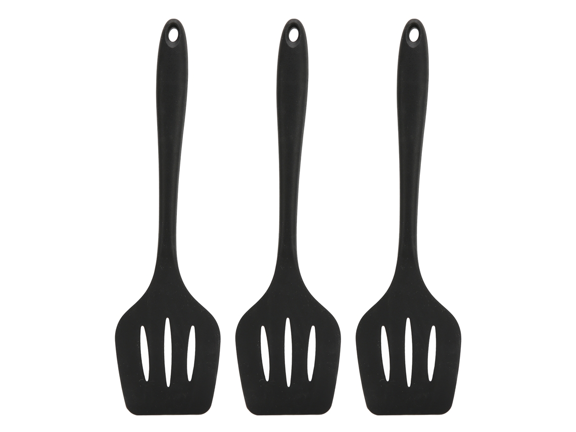 Juego De 3 Espátulas De Silicona Perforadas De Grado Alimenticio, Fáciles De Limpiar, Inodoras Y Multifuncionales Para La Cocina.