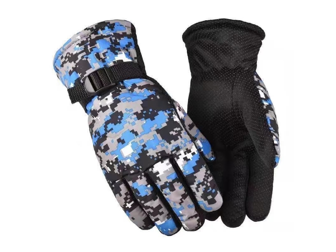 Luvas Masculinas Camufladas, Forradas Em Fleece. Ideais Para Esportes, Moto E Esqui.