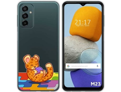 Carcasa para Samsung Galaxy M23 5G TUMUNDOSMARTPHONE Dibujos Transparente Leopardo Multicolor