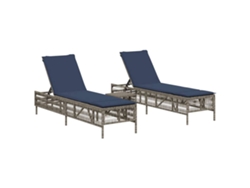 Sillones con mesa en ratán sintético gris MAISON EXCLUSIVE (2 piezas)