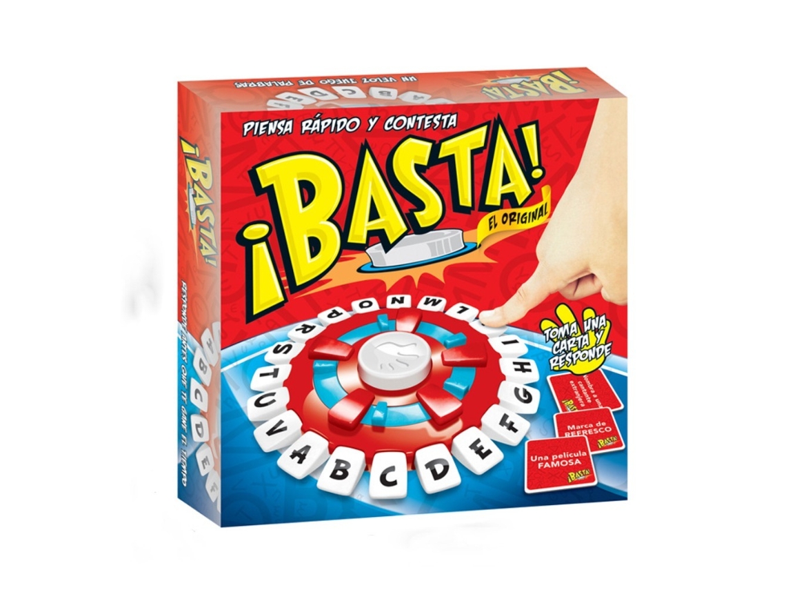 Basta, un juego de mesa y palabras en español de ritmo rápido, apto para adultos y niños. MDUG