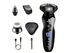 Afeitadora Eléctrica 4d Multifuncional, 4 En 1, Lavable Y Recargable Usb, Pantalla Digital, Ideal Para Viajes