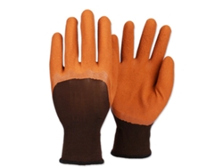 Guantes de trabajo seguros de látex resistentes a la abrasión de color marrón