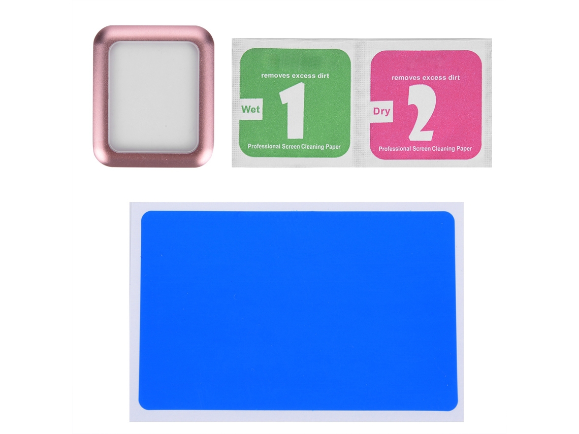 Protector De Pantalla De Vidrio Templado Para Apple Watch Series 1/2/3 38mm Rosa Oro