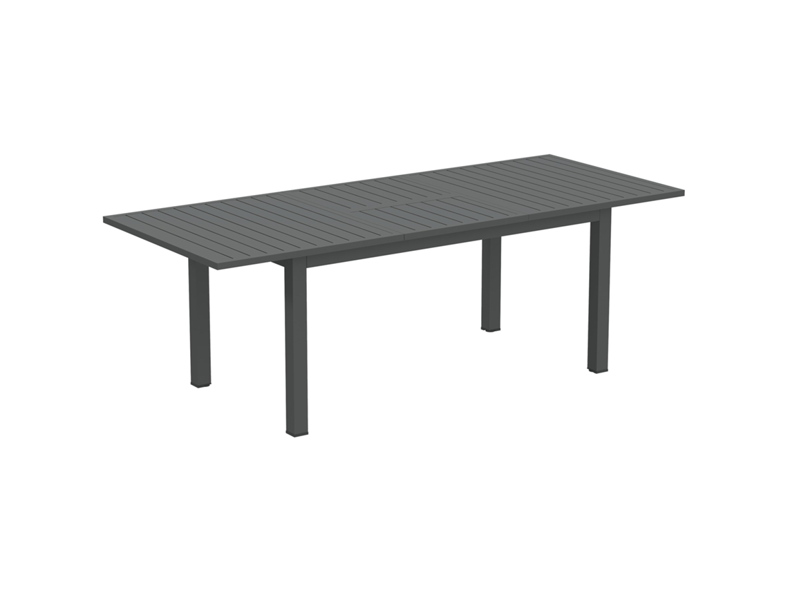 Mesa Jardín,extensible,aluminio,160/220x90cm,impermeable,antideslizante,6-8 Personas,gris