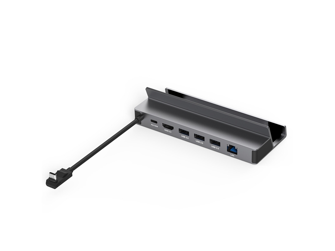 Estación de fondeo YIZHOOD Tipo C HUB 3xUSB HDMI2.0 4K60Hz PD100W Rj45 1000M USB 5Gb gris