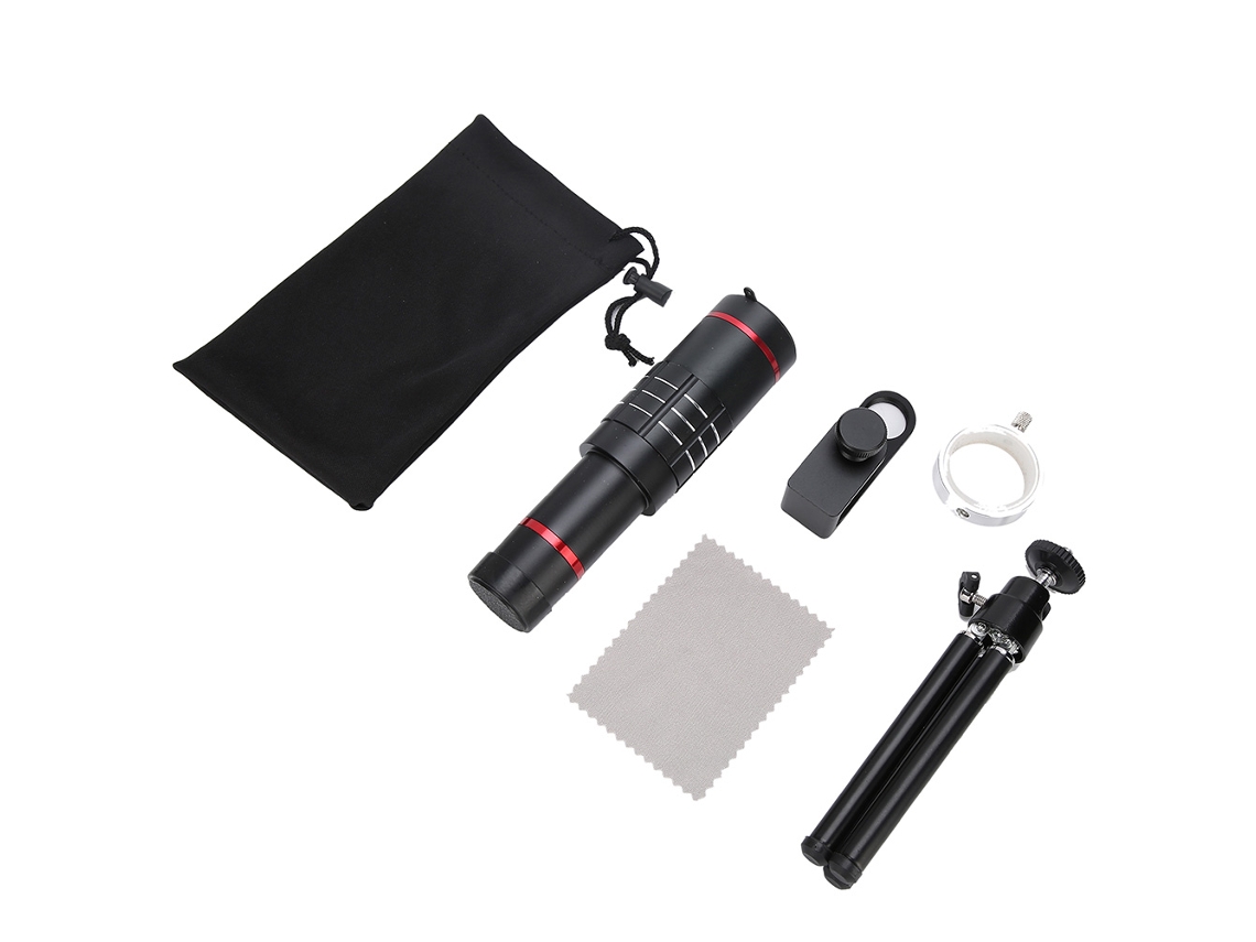 Lente De Telescopio Para Teléfono Lente De Cámara Móvil Teleobjetivo 18x Con Trípode De Metal