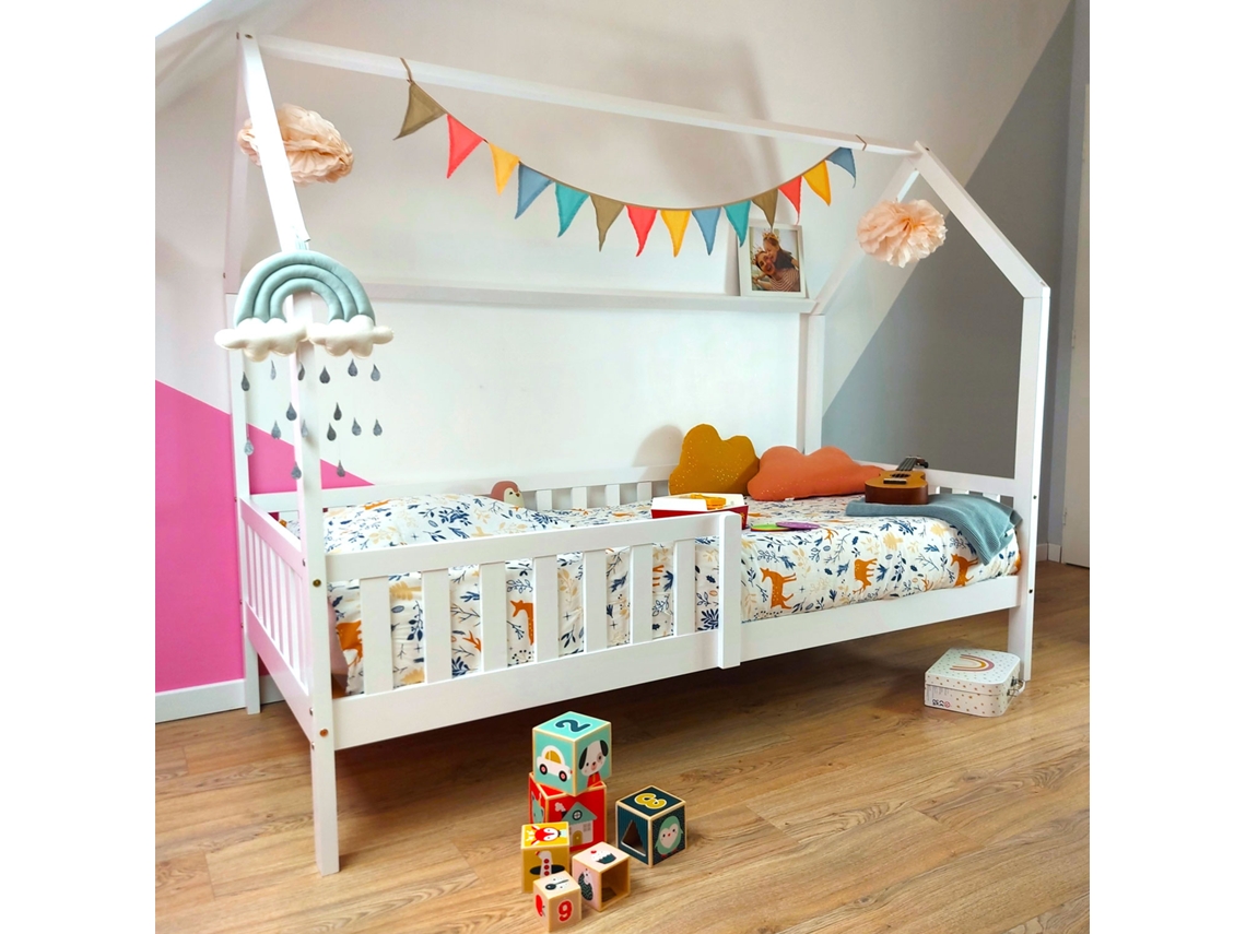 HAPPY GARDEN Cama Marceau (Madera - Blanco 197 x 98 x 162 cm)