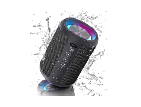 Altavoz Bluetooth Resistente al Agua con Mini Altavoces portátiles livianos Graves Ricos Reproducción de 15 Horas Emparejamiento Doble Negro BISBIS...