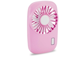 Ventilador portátil mini, potente, pequeño, personal, de mano, velocidad ajustable, recargable por USB, refrigeración, rosa USHION