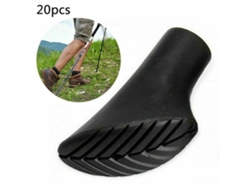 Cómodo agarre de goma dura, puntas de goma para bastones de marcha nórdica, ajuste universal para caminar rápido y absorción de impactos, protege tus pies de arañazos.