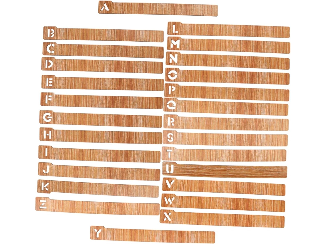 Juego de 26 marcapáginas de madera con el alfabeto, portátiles y versátiles para niños y niñas. SFUSHOS