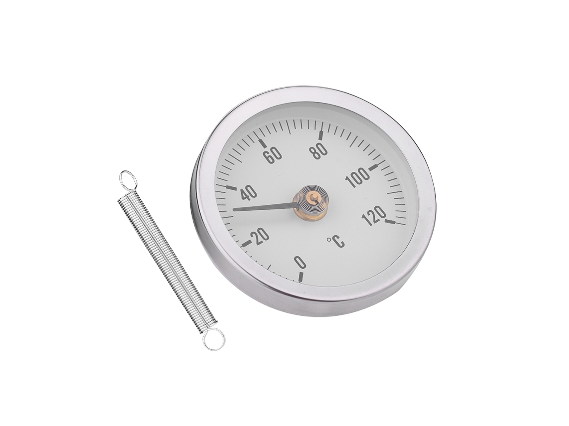 Termómetro De Resorte Bimetálico Ip55, Resistente Al Agua Y Al Polvo, Temperatura Superficial De 0 A 120 °c, Tubo De 63 Mm.
