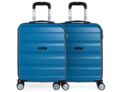Conjunto de 2 Maletas de Cabina ITACA T71650P ABS Azul (55x40x20cm - 40L)