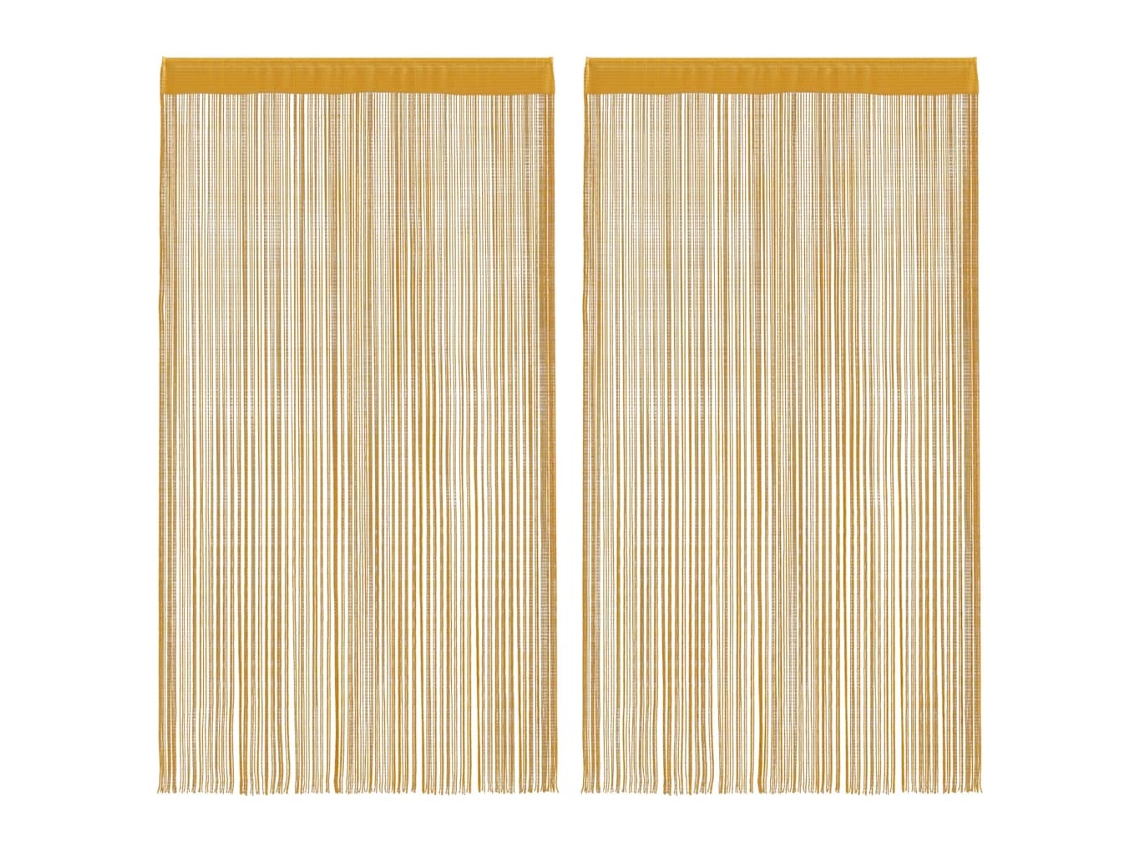 Maison Exclusive - Cortinas De Hilos 2 Uds Doradas 100x250 Cm