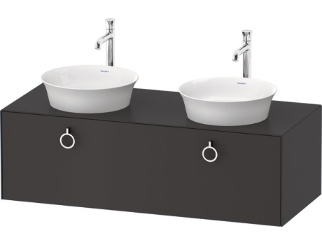 DURAVIT Tulip blanco, mueble de baño colgado en la pared, ancho 1300 x profundidad 550mm, con 1x extraíble, con tirador, WT4983B