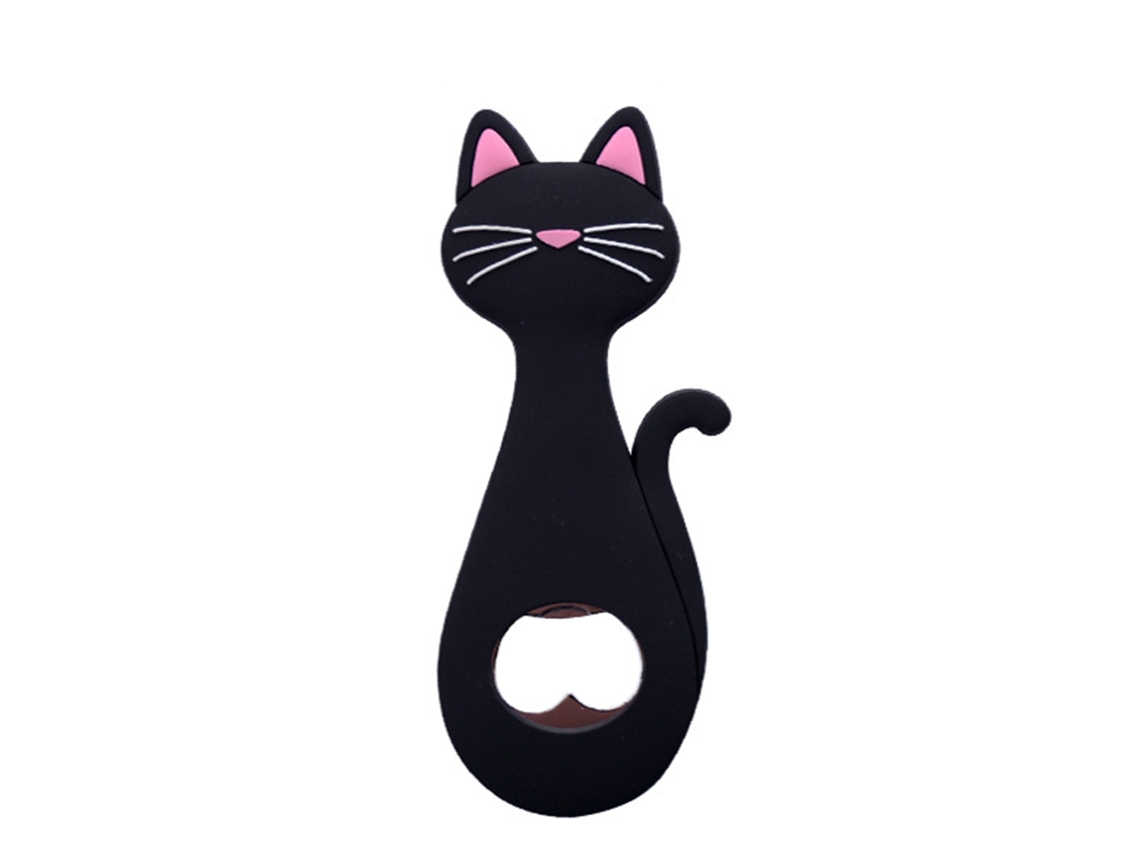 Abridor de botellas portátil creativo con forma de gato para vino, cerveza y bebidas Kofihety