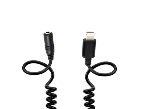 Adaptador de Audio Lightning A Conector de PULUZ Con Cable En Espiral de 3Mm 1M (Negro)