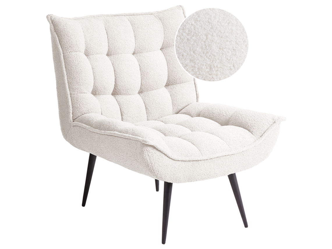 Silla Alvesta Bouclé Blanca BELIANI 73x79x92