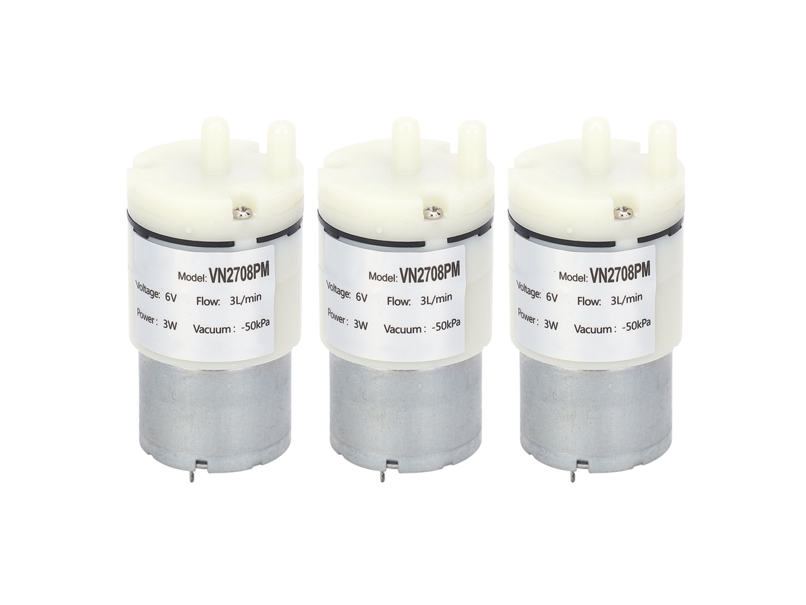 Bomba De Diafragma Micro Mini Vacío Agua Aire Para Acuario Motor Dc 6v 3 Piezas (vn2708pm)