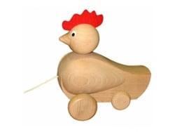 Gallo de madera Miva para tirar - Juguete educativo multicolor