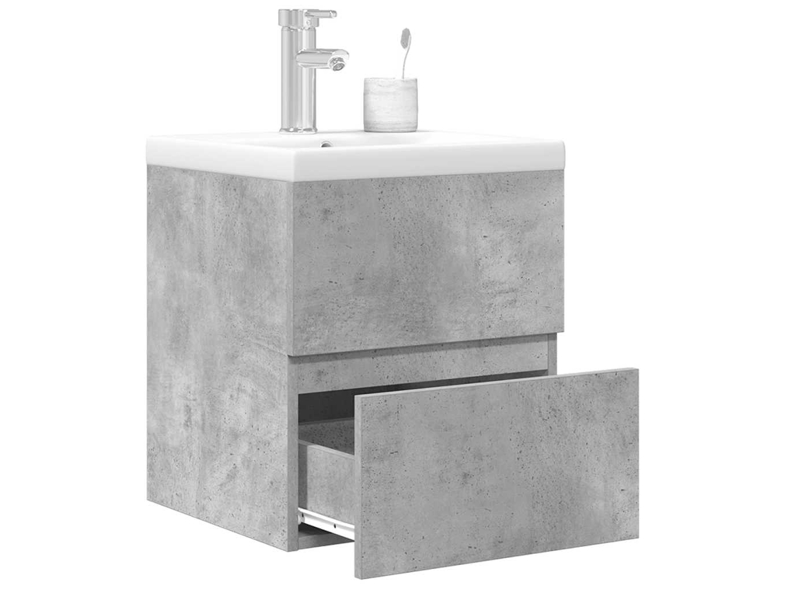 Piezas Conj. Muebles Hogar Baño Derivados Madera Cemento Gris Wsd12713 Lovely Home